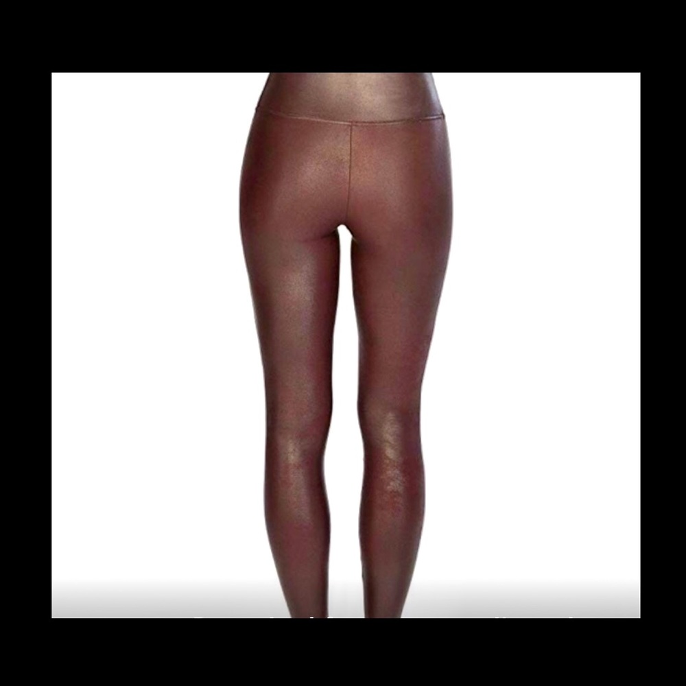 Spanx Faux Leather Leggings Wine Large